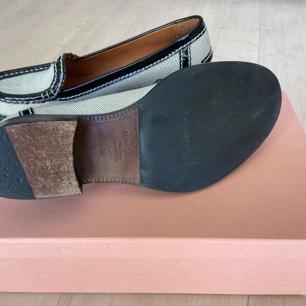 Acne Studios Women's Black Penny Canvas Loafers - Picture 5 of 10